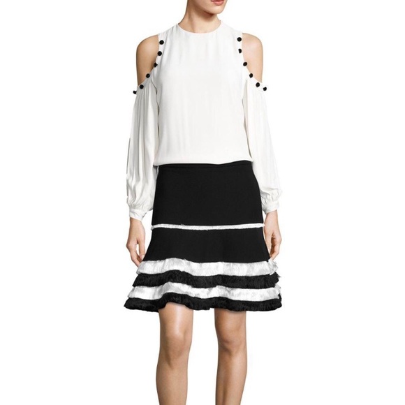 Alexis Erica White Cold Shoulder Blouse - Picture 2 of 10